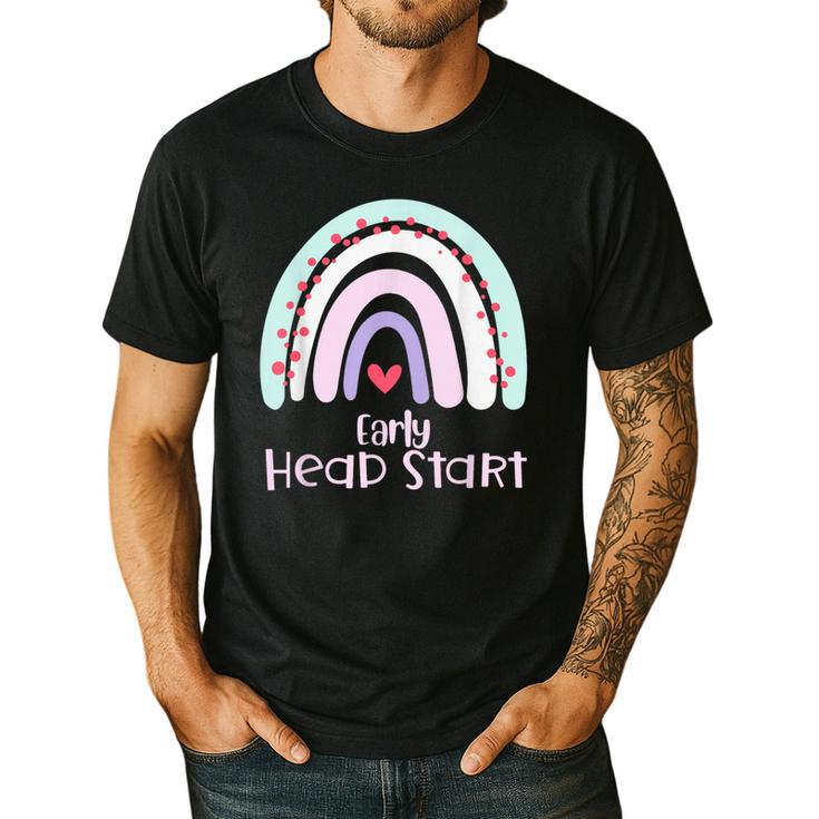 Early Headstart Cute Retro Rainbow Teachers Men's Casual T-Shirt