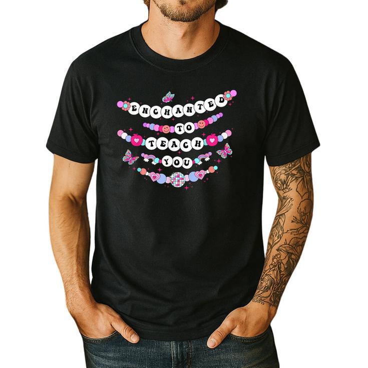 Enchanted To Teach You Bracelet Teacher Back To School Men's Casual T-Shirt
