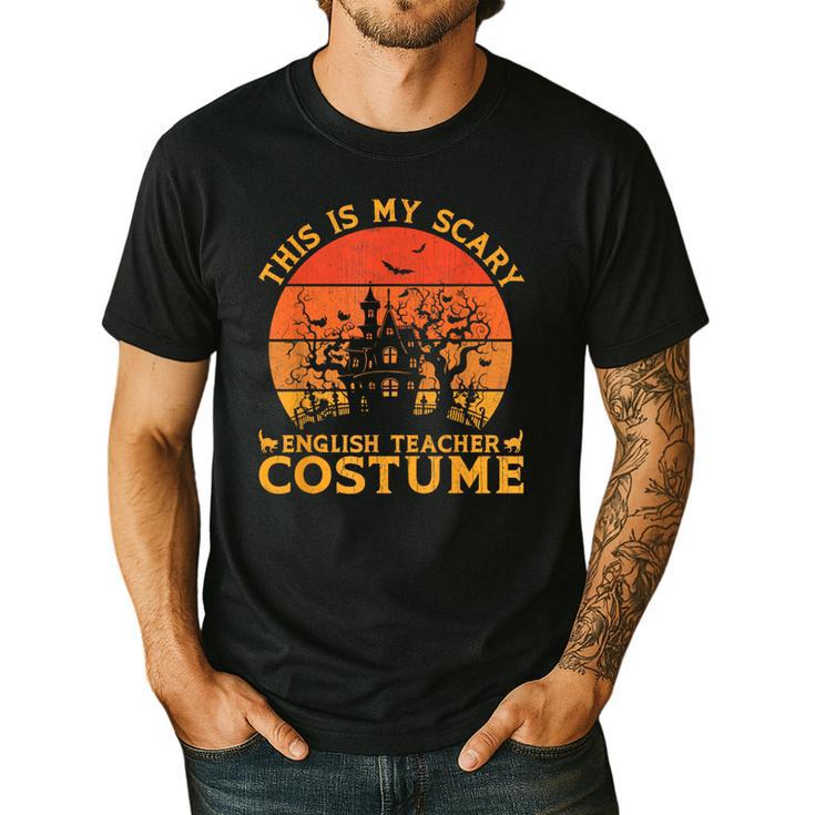 English Teacher Matching This Is My Scary Halloween Costume Men's Casual T-Shirt