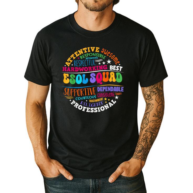 ESOL Squad Teachers And Students Team Back To School Men's Casual T-Shirt