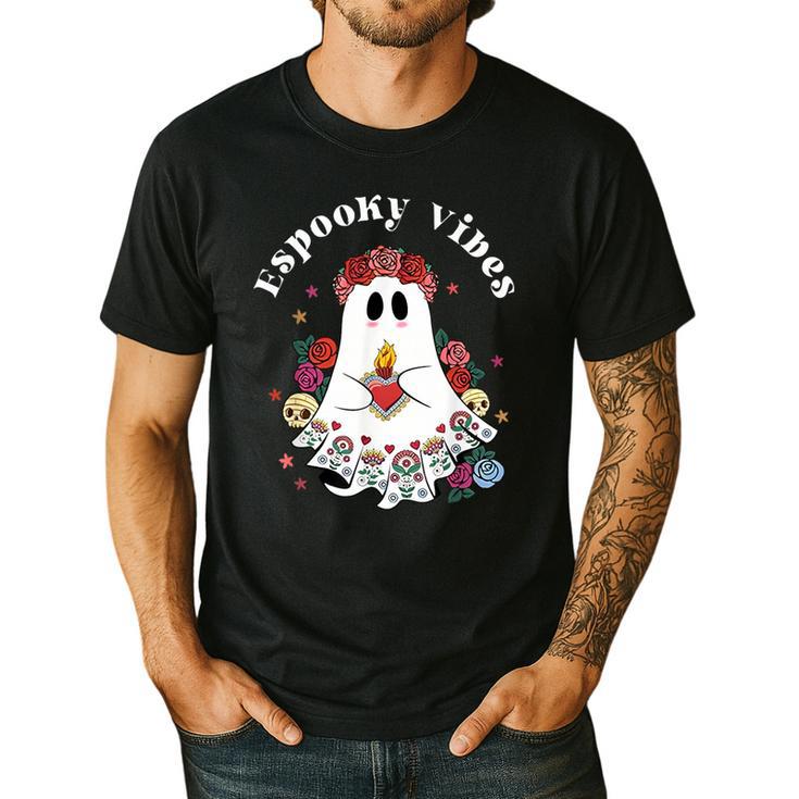 Espooky Vibes Maestra Halloween Spanish Mexican Teacher Men's Casual T-Shirt