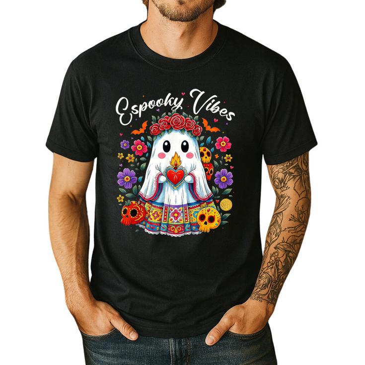 Espooky Vibes Maestra Halloween Spanish Mexican Teacher Men's Casual T-Shirt