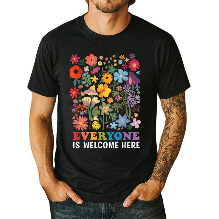 Everyone Is Welcome Here Tshirt Idaho Teacher Support Retro Men's Casual T-Shirt