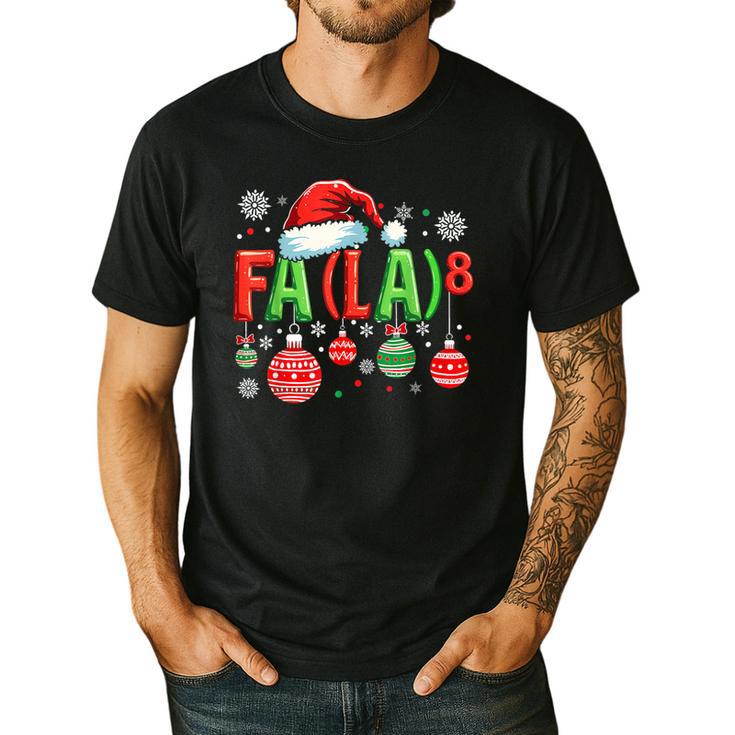 FA LA 8 Christmas Santa FA La Math Teacher Student Men's Casual T-Shirt