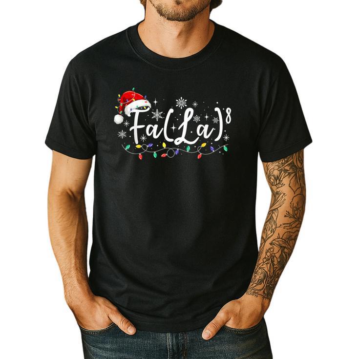FA LA8 Christmas Santa Fa La Math Teacher Student Men's Casual T-Shirt