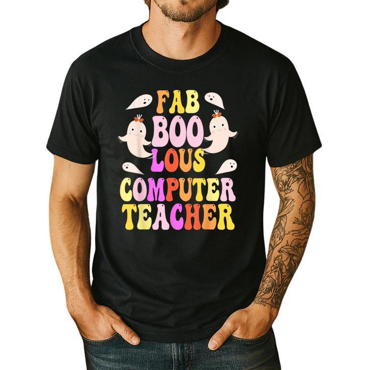 Faboolous COMPUTER TEACHER Costume This Is My Spooky Mom Dad Men's Casual T-Shirt