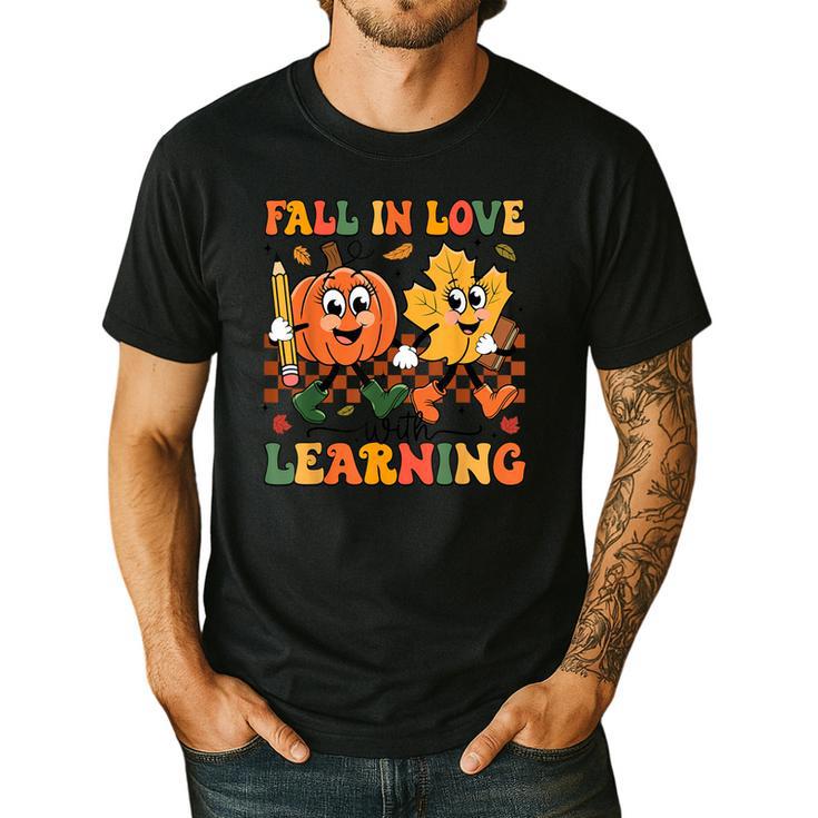 Fall In Love With Learning Thanksgiving Teacher Student Men's Casual T-Shirt Fall In Love With Learning Thanksgiving Teacher Student Men's Casual T-Shirt