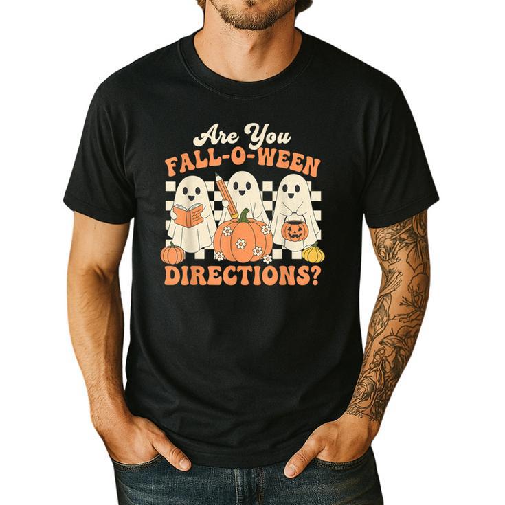 Are You Fall O Ween Directions Halloween Teacher Men's Casual T-Shirt