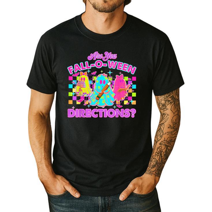 Are You Fall-O-Ween Directions Teacher Ghost Halloween Men's Casual T-Shirt