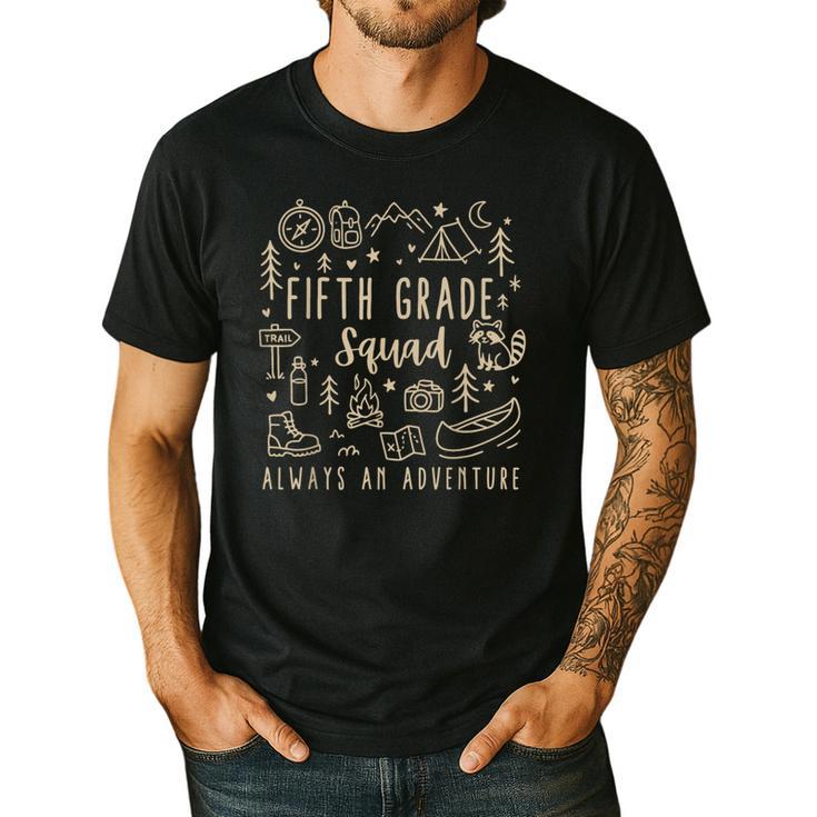Fifth Grade Squad Adventure Camping 5th Grade Teacher Kids Men's Casual T-Shirt