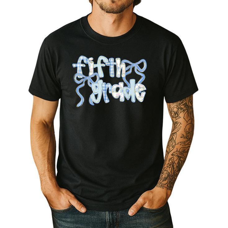 Fifth Grade Team Coquette Bow 5th Grade Teacher Girl Kid Men's Casual T-Shirt