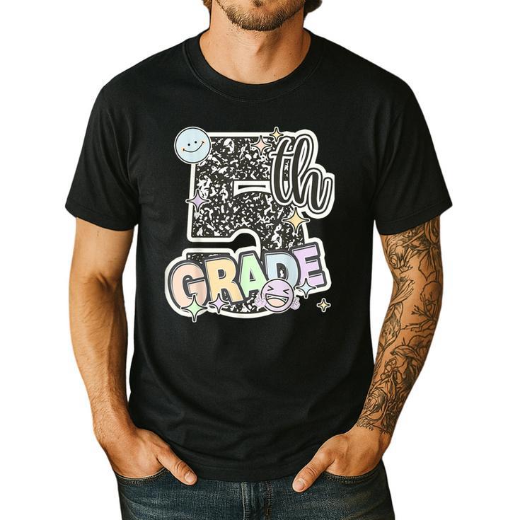 First Day Of Fifth Grade Composition Notebook Teacher Men's Casual T-Shirt