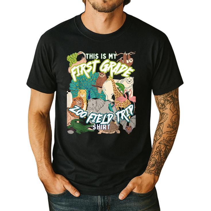 First Grade Zoo Field Trip Matching Student Teacher Class Men's Casual T-Shirt