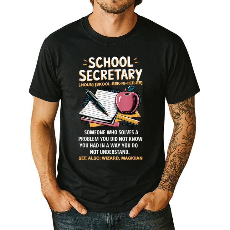 Front Office Teacher Admin Meaning School Secretary Men's Casual T-Shirt