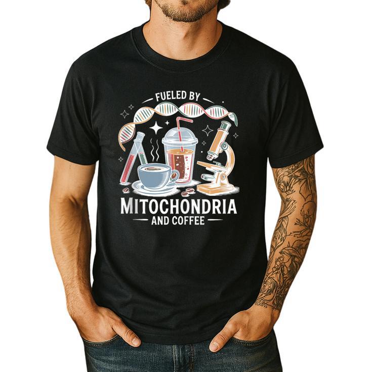 Fueled By Mitochondria Coffee Science Teacher Student Men's Casual T-Shirt