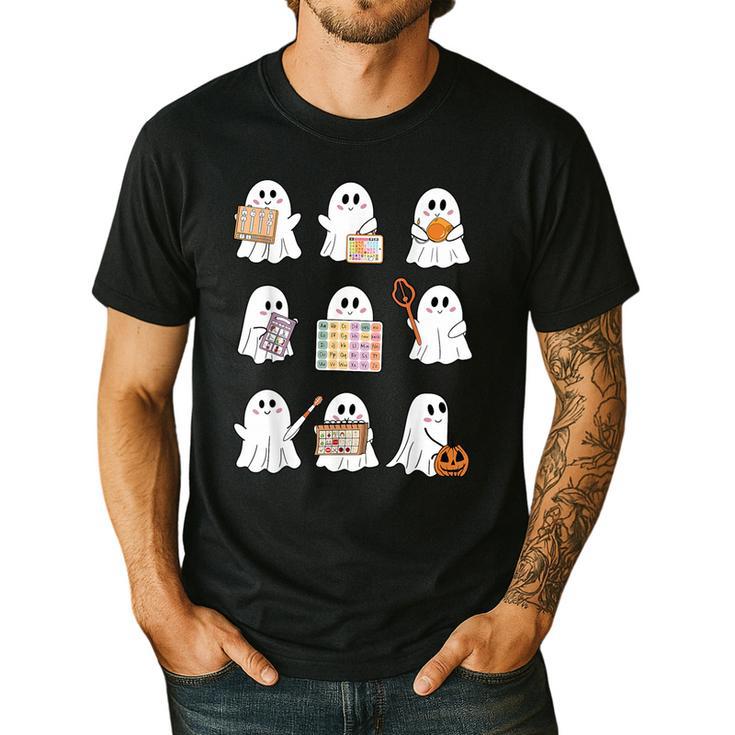 Ghost Speech Therapy Teacher Spooky Season Halloween Men's Casual T-Shirt