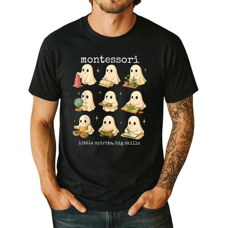 Ghosts Halloween Montessori Teacher Educator Costume Men's Casual T-Shirt