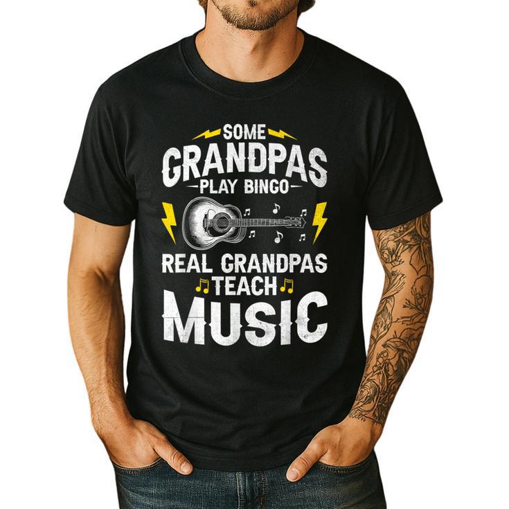 Some Grandpas Play Bingo Real Grandpas Teach Music Teacher Men's Casual T-Shirt