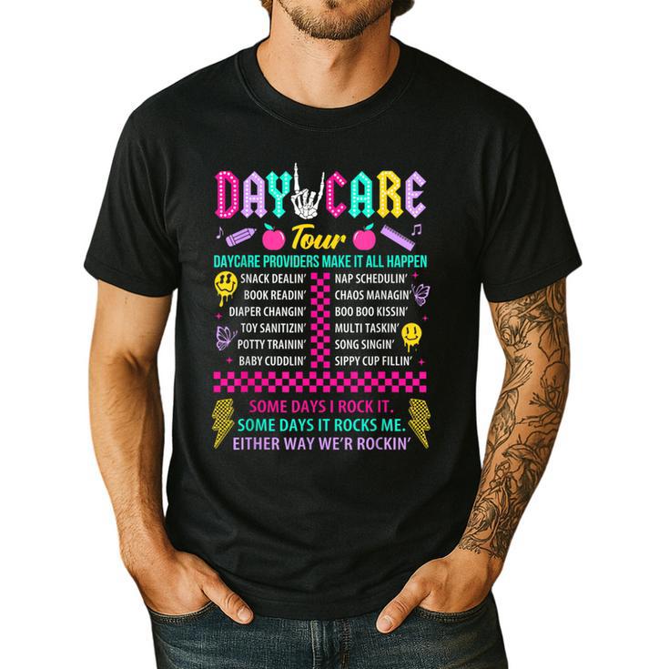 Groovy Day Care Some Days I Rock It Day Care Teacher Life Men's Casual T-Shirt