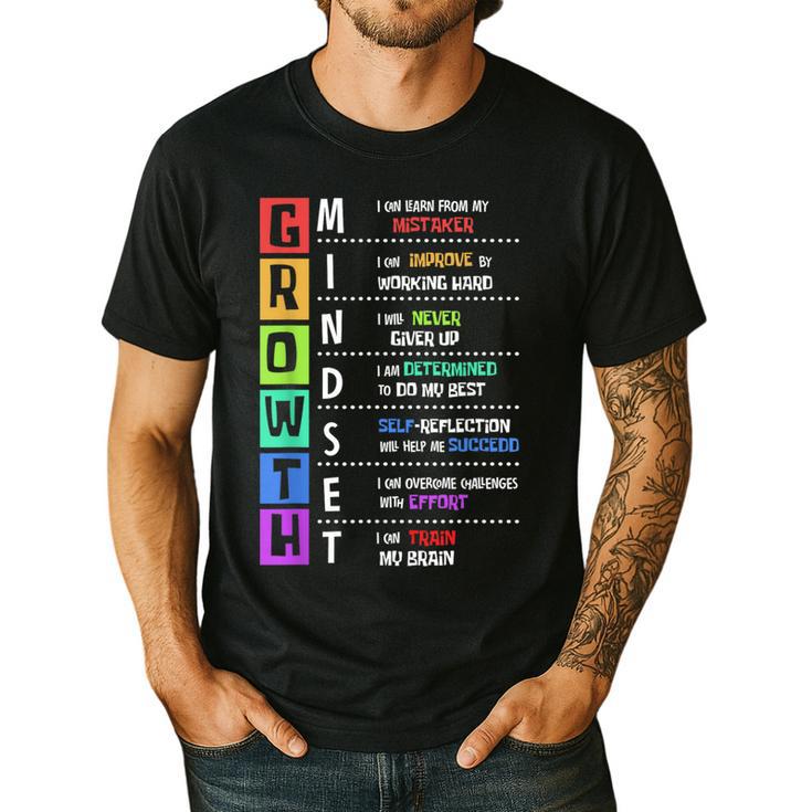 Growth Mindset Positive Motivational Classroom Teacher Learn Men's Casual T-Shirt