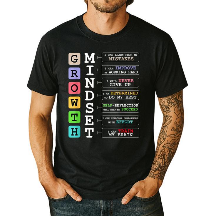 Growth Mindset Shirt Positive School Classroom Teacher Men's Casual T-Shirt
