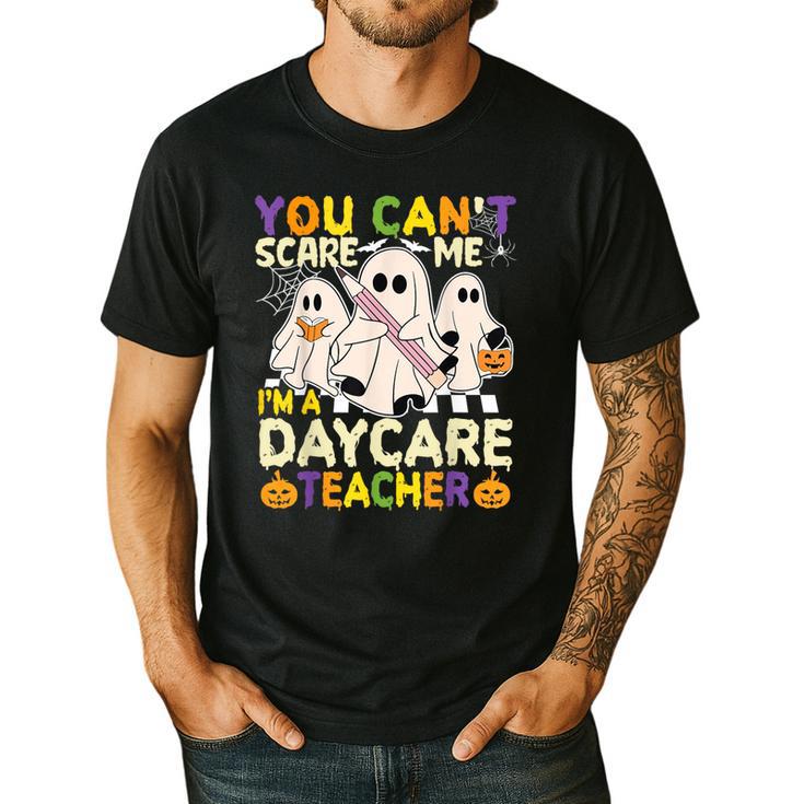 Halloween You Can't Scare Me I'm a Daycare Teacher Ghost Men's Casual T-Shirt