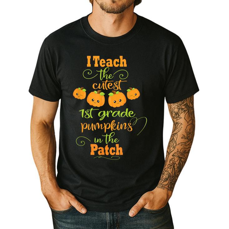 Halloween Cutest Pumpkins First Grade Teacher Men's Casual T-Shirt