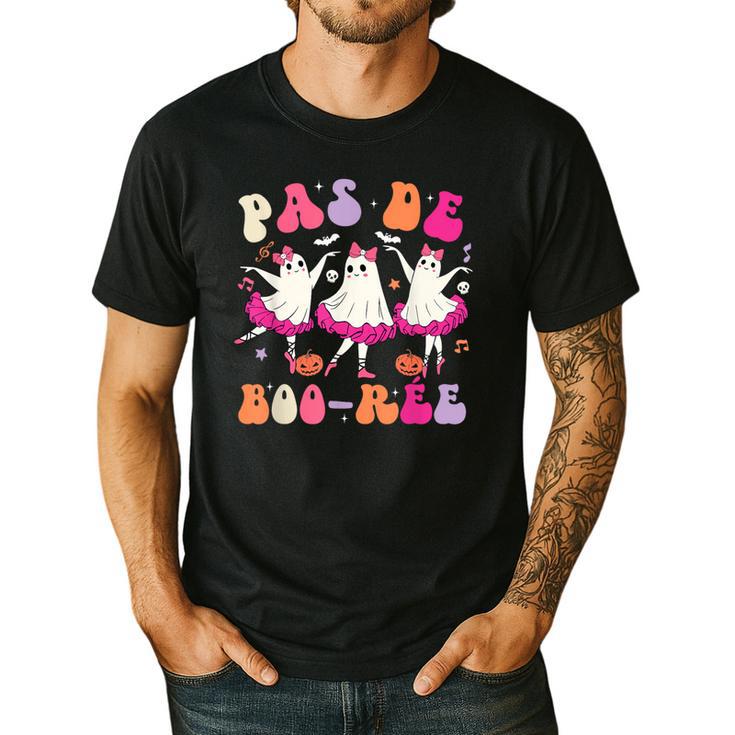 Halloween Dance Teacher Pas De Boo-Ree Ghost Ballet Dancer Men's Casual T-Shirt