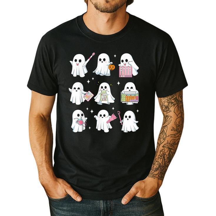 Halloween Ghost Speech Therapy SLP Fall Teacher Tee Men's Casual T-Shirt