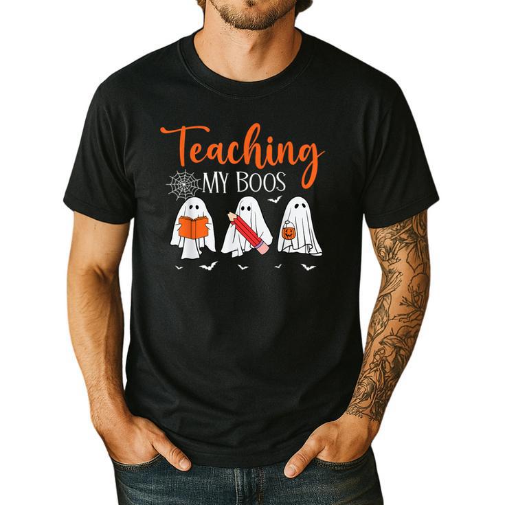 Halloween Ghost Teachers Teaching My Boos Costume Women Men Men's Casual T-Shirt