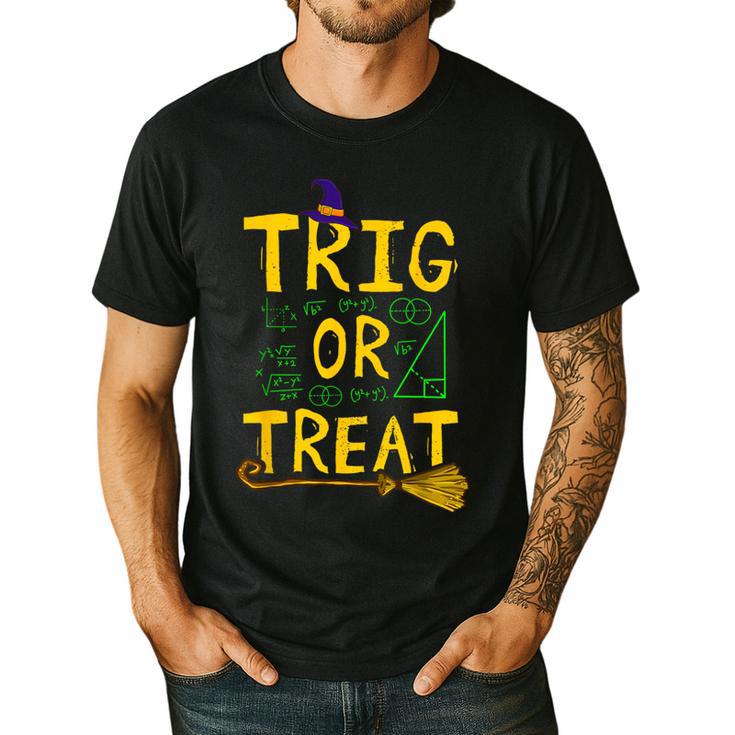 Halloween Math Teacher Trig Or Treat Student School College Men's Casual T-Shirt