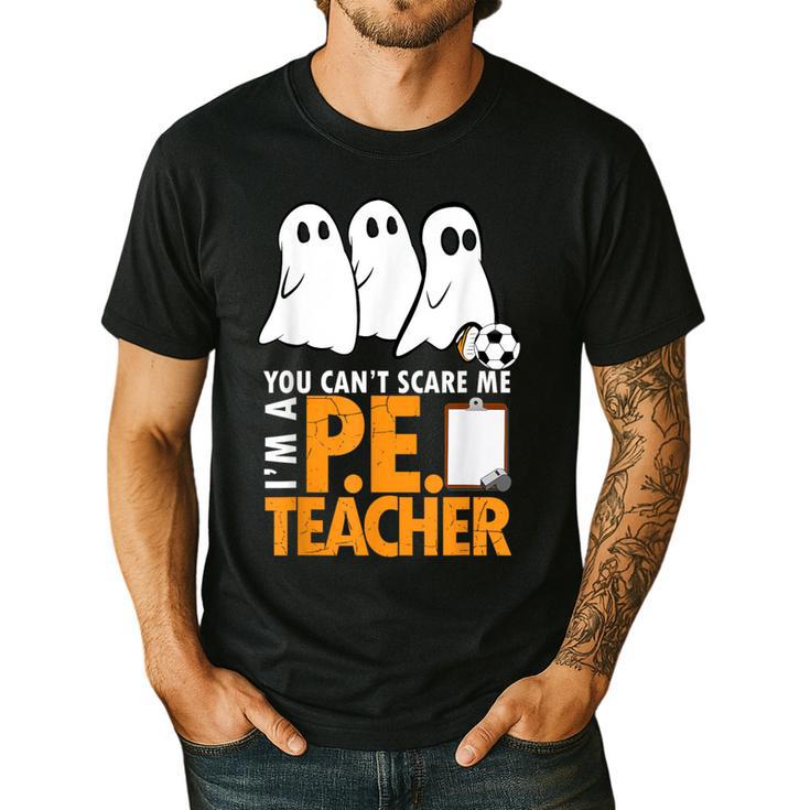 Halloween PE Teacher Shirt Can't Scare Me Men's Casual T-Shirt