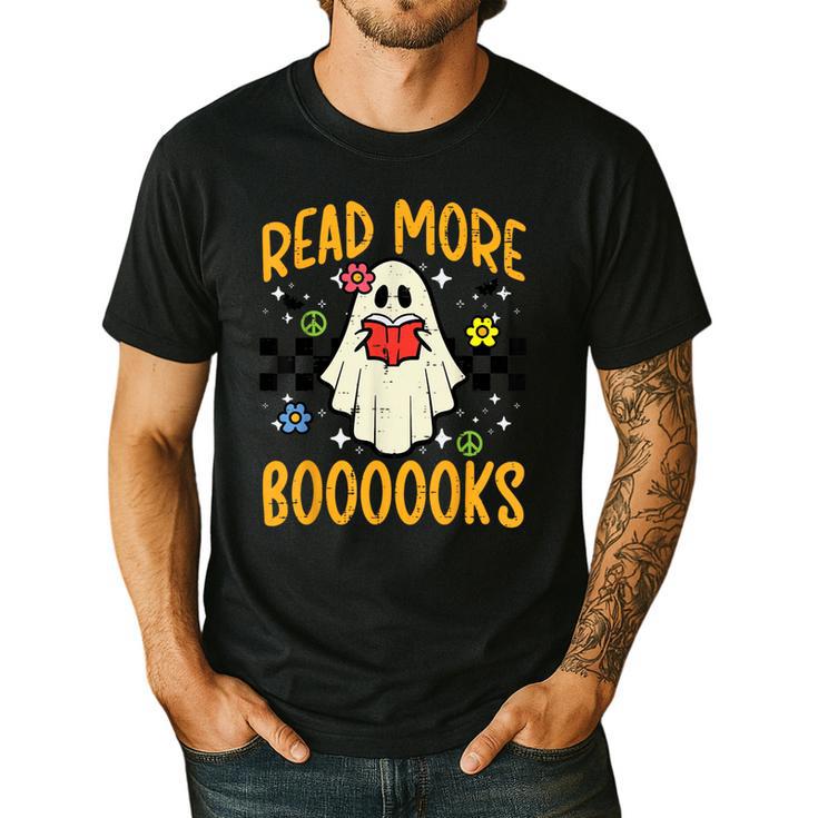 Halloween Read More Books Retro Costume Teacher Women Girls Men's Casual T-Shirt