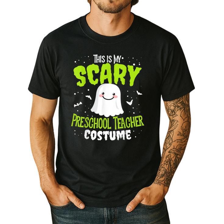 Halloween This Is My Scary Preschool Teacher Custome For Men Women Kids Men's Casual T-Shirt
