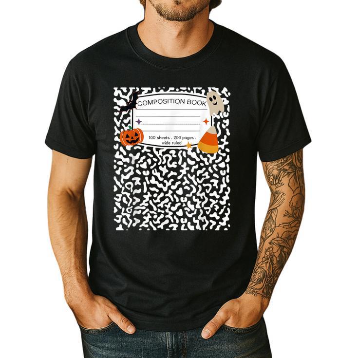 Halloween Teacher Composition Book Notebook Matching Group Men's Casual T-Shirt