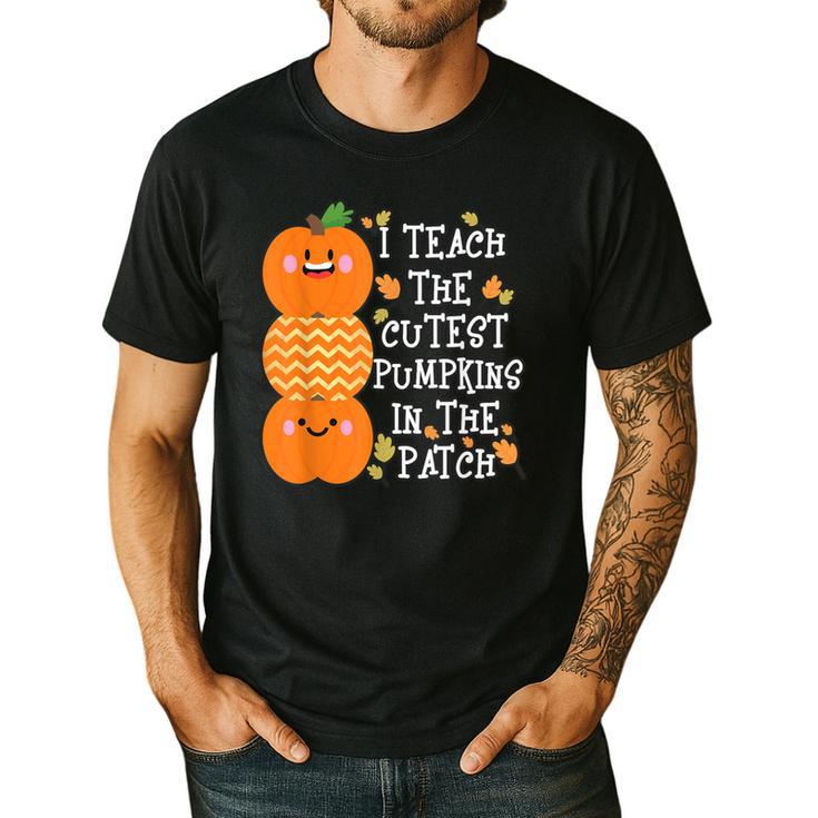 Halloween Teacher Shirt I Teach The Cutest Pumpkins In Patch Men Women Kids Men's Casual T-Shirt