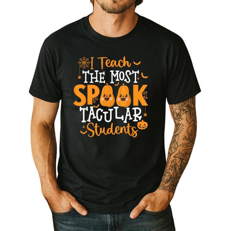 Halloween Teacher I Teach The Most Spooktacular Students Men Women Men's Casual T-Shirt