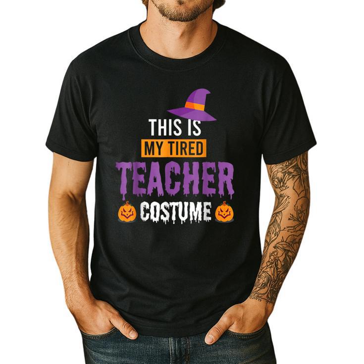 Halloween Teachers This Is My Tired Teacher Costume Men's Casual T-Shirt