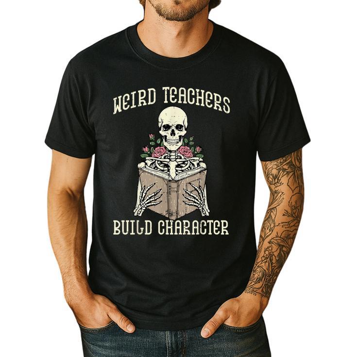Halloween Weird Teachers Build Character Costume Men Women Men's Casual T-Shirt