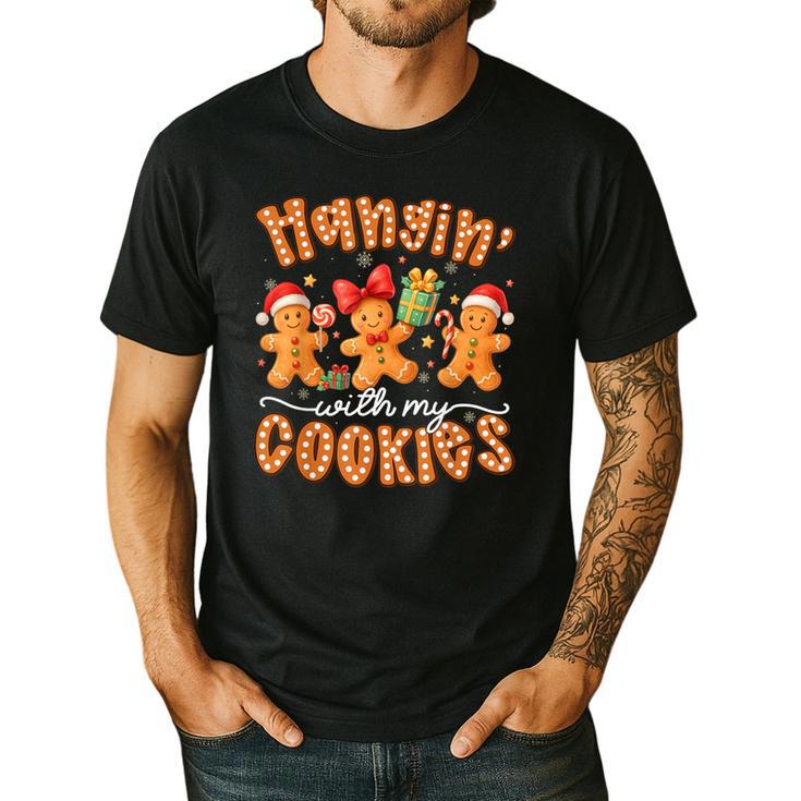 Hangin With My Cookies Gingerbread Men Women Xmas Teacher Men's Casual T-Shirt
