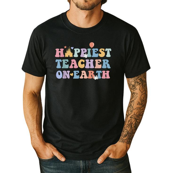 Happiest Teacher On Earth First Day Of School Back To School Men's Casual T-Shirt