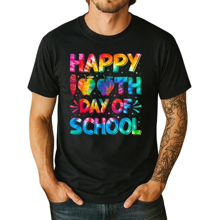 Happy 100th Day Of School Teacher Student 100 Days Tie Dye Men Women Kids Men's Casual T-Shirt