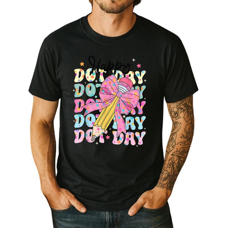 Happy Dot Day 2025 Coquette Bow Teachers Kids Boys Girls Men's Casual T-Shirt Happy Dot Day 2025 Coquette Bow Teachers Kids Boys Girls Men's Casual T-Shirt