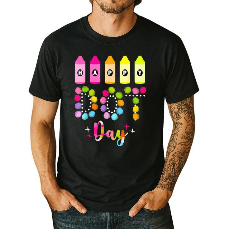 Happy Dot Day 2025 Teacher Kids Girls Colorful Polka Dot Day Men's Casual T-Shirt