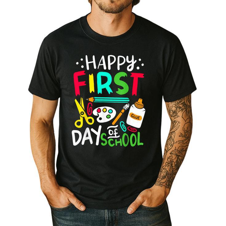 Happy First Day Of School Teacher Back To School Student Men's Casual T-Shirt