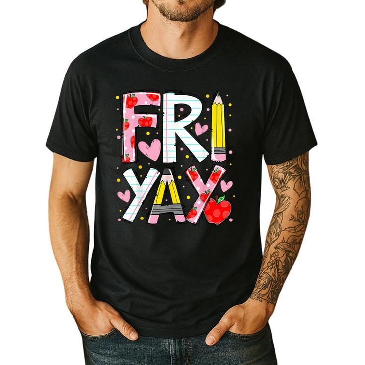 Happy Fri-Yay Teacher Back To School Friday Lovers Men's Casual T-Shirt