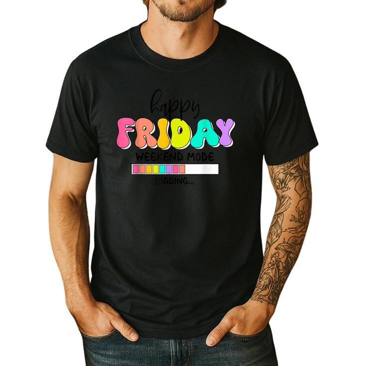 Happy Friyay Teacher School Friday Weekend Vibes Men's Casual T-Shirt Happy Friyay Teacher School Friday Weekend Vibes Men's Casual T-Shirt