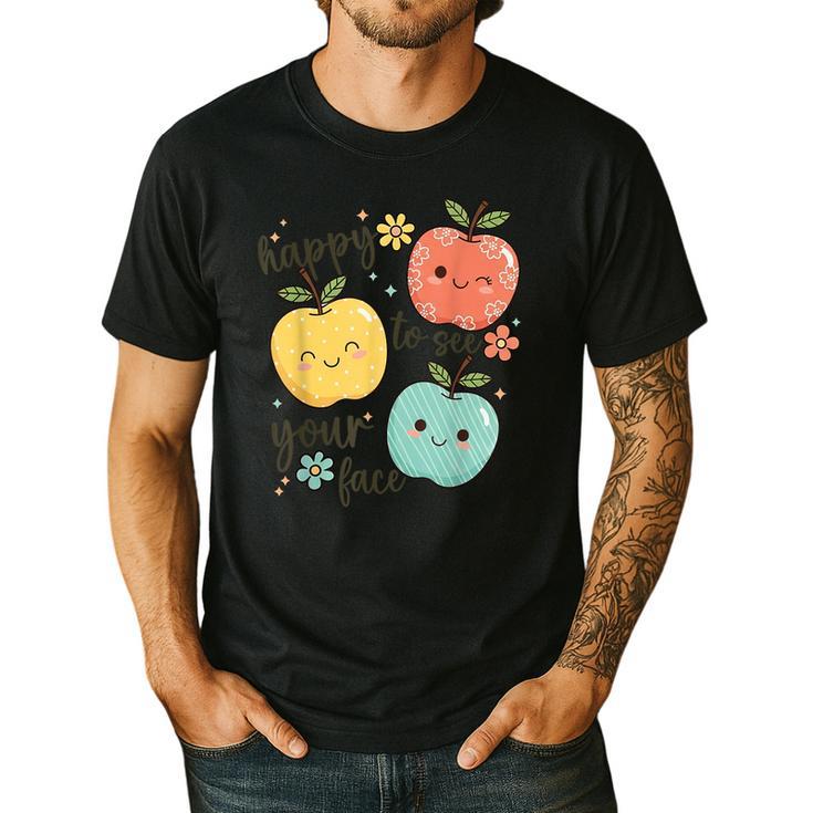 Happy To See Your Face Teacher Apple Men's Casual T-Shirt Happy To See Your Face Teacher Apple Men's Casual T-Shirt