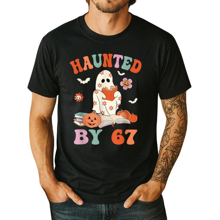 Haunted By 67 Boo Ghost Teacher 6 7 Halloween Costume Men's Casual T-Shirt