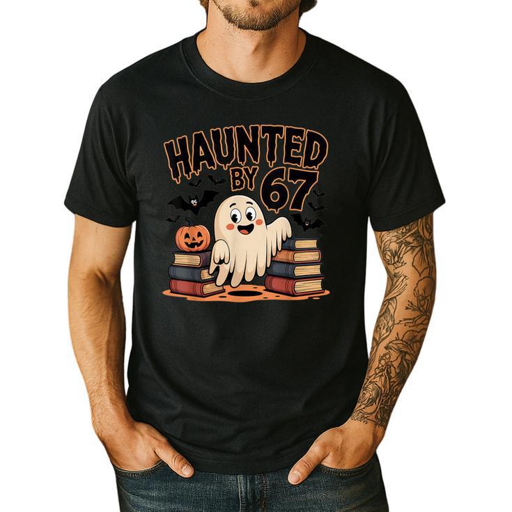 Haunted By 67 Teacher Ghost Pumpkin Halloween Costum Men's Casual T-Shirt Haunted By 67 Teacher Ghost Pumpkin Halloween Costum Men's Casual T-Shirt